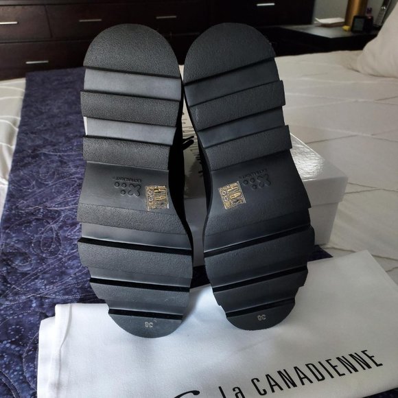 NIB La Canadienne Fiona combat boot, black/brown/grey, size 38 - Picture 7 of 10